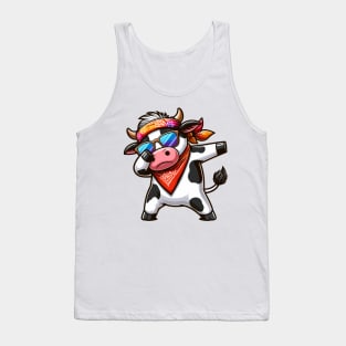 Dabbing Kawaii Cow Tank Top